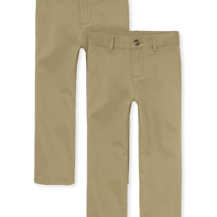 The Children's Place Pantalones Chino para Niño, Paquete de Dos, Lino, 4