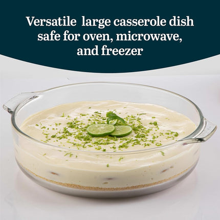 Libbey Baker's Basics Glass Casserole Dish with Cover Tableware 96 oz 3-Quart Dish w/Cover