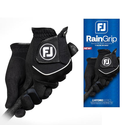 FootJoy RainGrip Mens Golf Glove Black Cadet Mediu