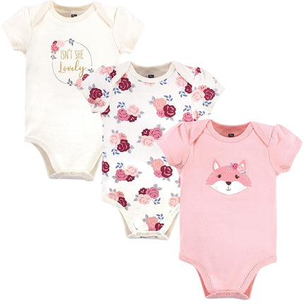 Hudson Baby Unisex Baby Cotton Bodysuits, Lovely Fox, 6-9 Months