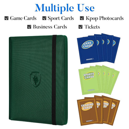 Premium 9 Pocket Card Binder for 540 Cards, Fabmaker PU Trading Card Binder