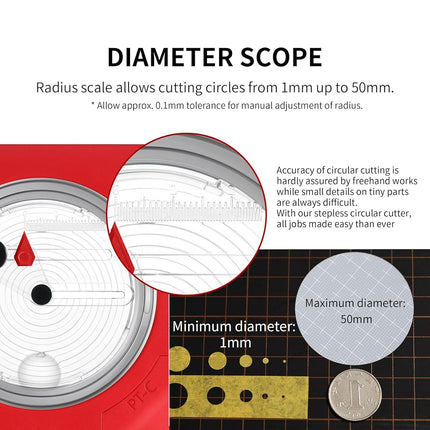 DSPIAE Integral Rotary Integral Circular Cutter (1-50mm) Circle for Gundam Hobby Model Craft Military Miniature Kit (1)