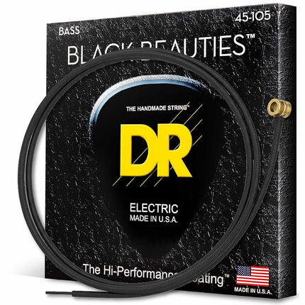 DR Strings BKB-45 BLACK BEAUTIES� - BLACK Coloured Bass Strings: Medium 45-105