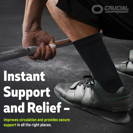 Ankle Brace Compression Sleeve for Men & Women (1 Pair) - Best Ankle Support Foot Braces for Pain Relief, Injury Recovery, Swelling, Sprain, Achilles Tendon Support, Heel Spur, Plantar Fasciitis Socks