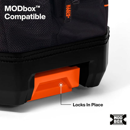 Klein Tools 62203MB MODbox Tool Bag, Part of the MODbox Mobile Workstation, 28 Pockets for Maximum Tool Storage, Internal Headlamp Bracket