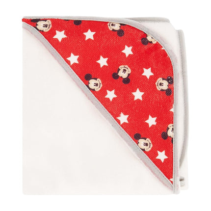 Disney Cudlie Baby Boy Mickey Mouse Paquete de 2 Toallas con Capucha Enrolladas/Cardadas en Estampado de Estrellas Pequeñas