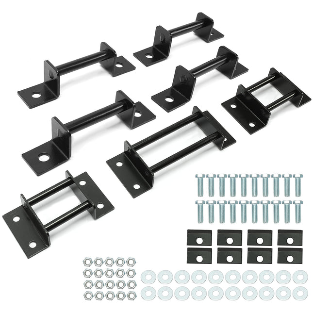 ALMULOO 3rd Row Seat Brackets Compatible with 2000-2014 Chevy Tahoe GMC Yukon Seats Brackets with Strikers and Bolts Steel Black