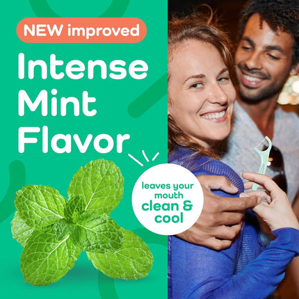 Plackers Micro Mint Dental Flossers, Fresh Mint Flavor, Fold-Out Toothpick, Super Tuffloss, Easy Storage with Sure-Zip Seal, 300 Count