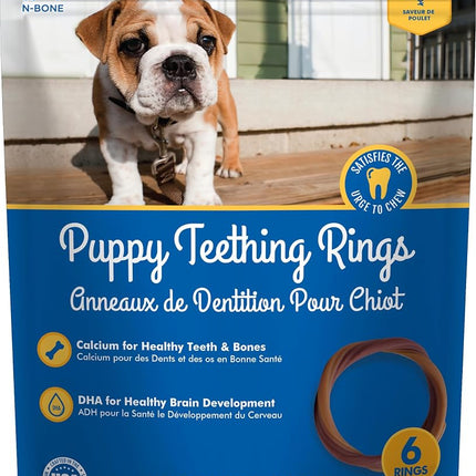 N-Bone Puppy Teething Rings Chicken Flavor Dog Treat, 6 Count Bag, 7.2-oz