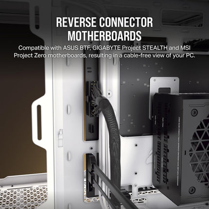 CORSAIR 2500D AIRFLOW Small-Tower mATX Dual Chamber PC Case – Tempered Glass – Reverse Connection Motherboard Compatible – No Fans Included – White