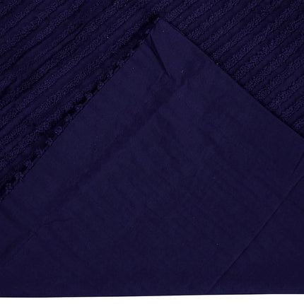Better Trends Jullian Collection is super soft and light weight in Bold Stripes Design 100% Cotton Tufted Unique Luxurious Machine Washable Tumble Dry, King Sham, Navy