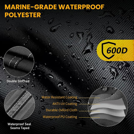 Upgraded Mobility Scooter Storage Cover,Hicover Heavy Duty 600D Oxford Fabric Electric Scooter Cover, Waterproof,Anti-UV,Durable with Waterproof Strip,Reflective Strips,air Vents, Windproof Buckles