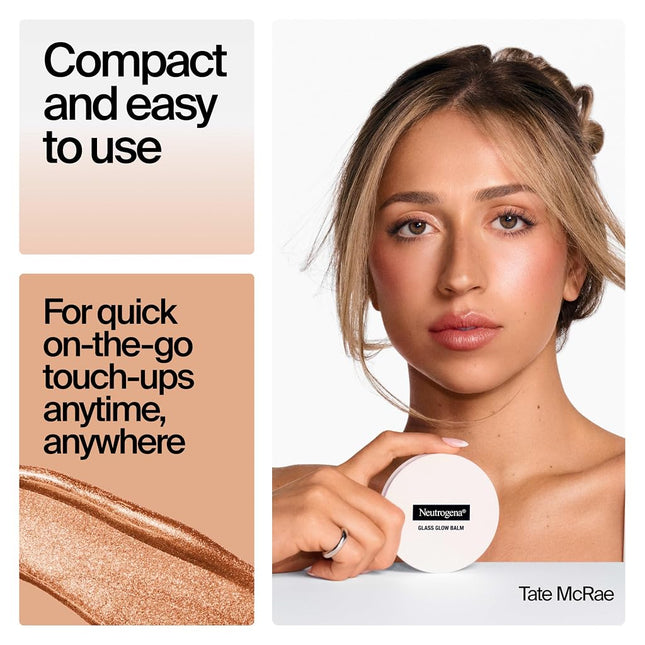 Neutrogena Glass Glow Balm Sunkissed Bronze, Balm Makeup for Dewy Radiant Skin, 0.3 oz