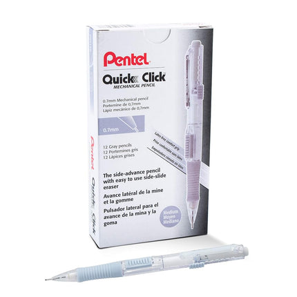 Pentel QUICK CLICK Mechanical Pencil (0.7mm), Gray Barrel - PD217N