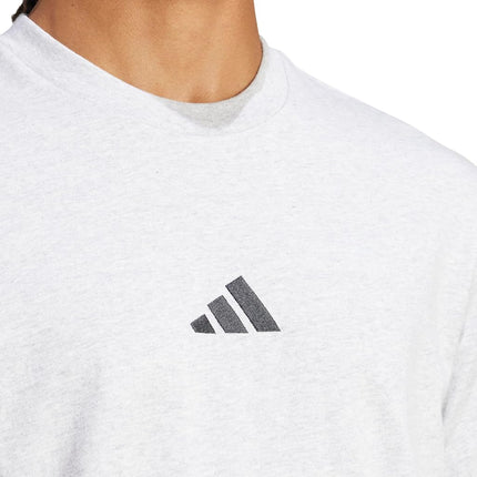 adidas Men's Essentials Small Logo Sportswear T-Shirt, Light Grey Heather/Black, XX-S