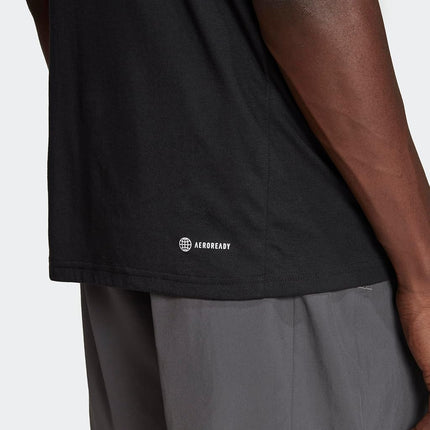 adidas Mens Train Essentials T-Shirt, Black/White, Small Tall