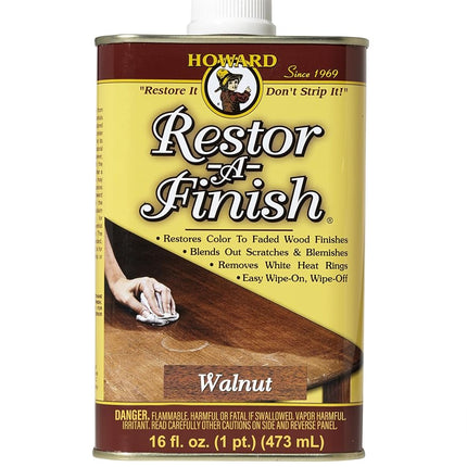HOWARD Restor-A-Finish Walnut RF4016 473ml Wood Finish Restorer - Removes Heat Rings and Stain Marks on Wooden Furniture