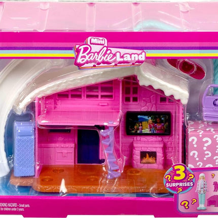 Barbie Mini Land Doll House Sets, Mini Dreamhouse with Surprise 1.5-inch Doll, Furniture & Accessories, Plus Elevator & Pool (Styles May Vary), JFY51