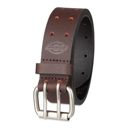 Dickies Men's Double Prong Fully Adjustable Leather Belt, Brown, 1X (42-44)