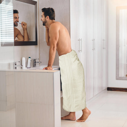 Utopia Towels - Sábana de baño de lujo jumbo (35 x 70 pulgadas) - 600 GSM 100% algodón hilado en anillos Toalla de baño extragrande altamente absorbente y de secado rápido - Toalla supersuave con calidad de hotel (marfil, paquete de 2)