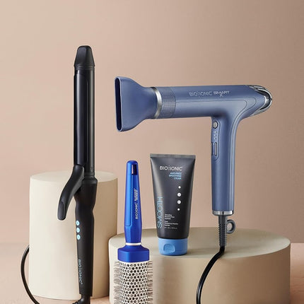 Bio Ionic BlueWave Round Brush, Effortless Hair Styling with Advanced Ion-Infused Bristles for Added Volume and Shine, Small