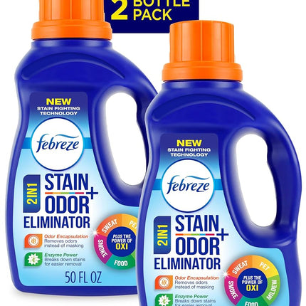 Febreze In-Wash Laundry Odor Eliminator, Fresh Scent, 50 Fluid Ounce (Pack of 2)
