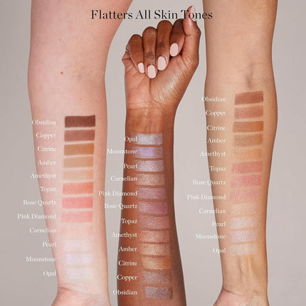 Trio Collection Ogee Face Crystal - Collection de Maquillage Contour - Palette Certifiée Bio - Inclut des Sticks de Bronzeur, Fard à Joues et Illuminateur