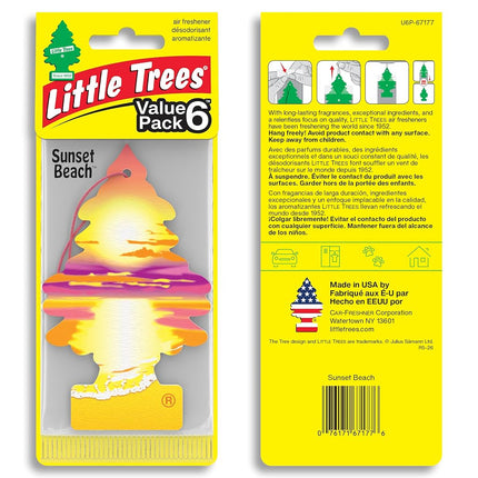 Little Trees Air Fresheners Car Air Freshener. Hanging Tree Provides Long Lasting Scent for Auto or Home. Sunset Beach, 24 Air Fresheners