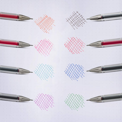 Bolígrafos de gel Pentel Slicci de 0,25 mm, paquete de 8 unidades