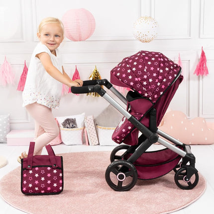 Bayer Baby Dolls Pram XEO, Convertible Doll Pushchair, 46cm Dolls