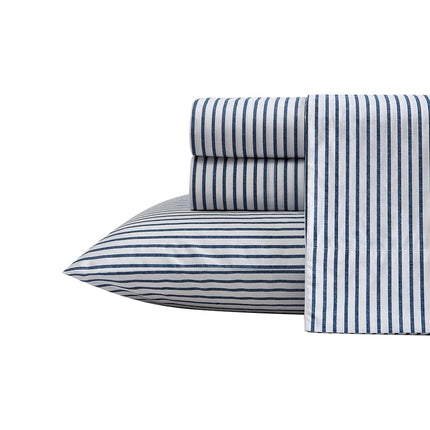 Nautica - Twin XL Sheets, Cotton Percale Bedding Set, Casual Home Decor, Dorm Room Essentials (Harmead Navy, Twin XL)