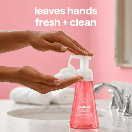 Method Foaming Hand Soap, Pink Grapefruit, 10 fl oz, Biodegradable Formula, (Pack of 3)