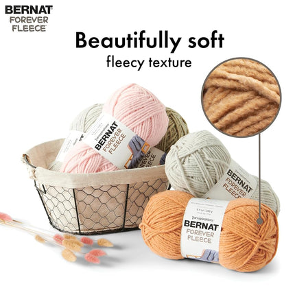 Bernat Forever Fleece Lunar Gray Yarn - 2 Pack of 280g/9.9oz - Polyester - 6 Super Bulky - 194 Yards - Knitting/Crochet