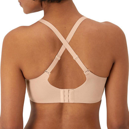 Bali Women's Breathe Modal T-Shirt, Breathable Wireless, Full-Coverage Convertible Bra, Opaque, Almond, L