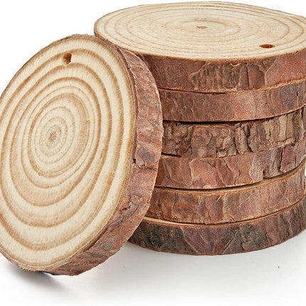 ARTEZA Rondelles de bois naturel, 45 pièces, 6,1-7,1 cm de diamètre, 1 cm d'épaisseur, disques ronds en bois de pin avec écorce pour l'artisanat, les décorations de Noël, les centres de table et la peinture, marron, petit