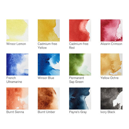 Winsor & Newton 190685 Artist's Water Colour Field Box Drawing Set with Half Pan - Pack of 12