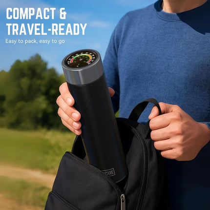 DISONCARE Odyssey 60H Insulin Cooler | Holds 1-3 Pens, Travel Case with Temperature Dial Cover, Battery-Free & TSA-Approved Design, QR Medical Tag (Jet Black)