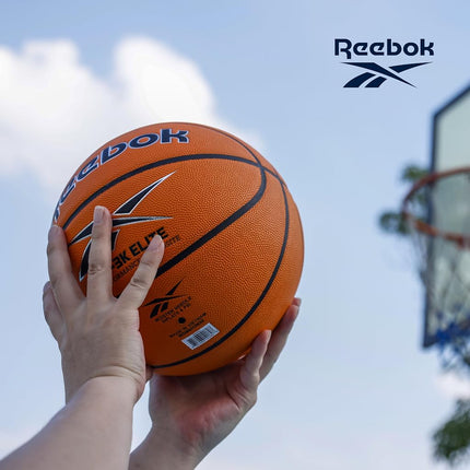 Reebok Hi Vis Elite Basketball, Taille Officielle, Cuir Composite, Prise Antidérapante, Maintien Constant de la Forme, Pompe et Aiguille Incluses, Série VR-3K