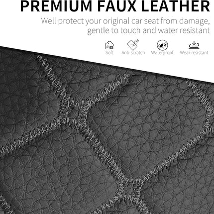 Tecoom Housses de siège avant en cuir imperméable pour camionnette Dodge Ram 1500 de 2009 à 2018, Ram 2500/3500 Crew Mega Cab de 2010 à 2023, avant concave, noir