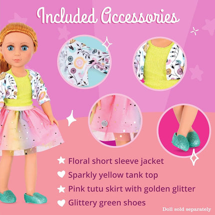 Glitter Girls 14 Inch Doll Clothes, Shimmer Glimmer Floral Outfit, Outfits