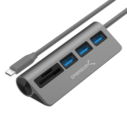SABRENT USB Hub with SD Card Reader and microSD Re