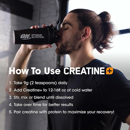 OPTIMUM NUTRITION Creatine+, Orange Passion Fruit, 360g, 3-in-1 Formula, 100% Pure Creatine Monohydrate, 370g Electrolytes, Added Vitamins B, C & D, 40 Serves