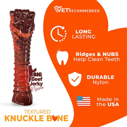 Nylabone Extreme Tough Dog Chew Toy Bone, Durable, Cleans Teeth, Beef Jerky Flavour, X-Large, for Dogs Over 23 kg
