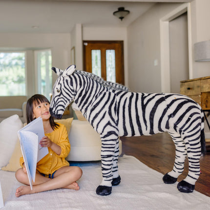 Melissa & Doug Giant Striped Zebra - Lifelike Stuffed Animal (Nearly 3 feet Tall)