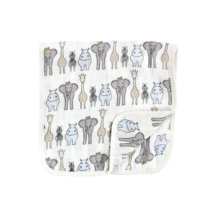 Hudson Baby Unisex Baby Muslin Burp Cloth 7pk, Royal Safari, One Size
