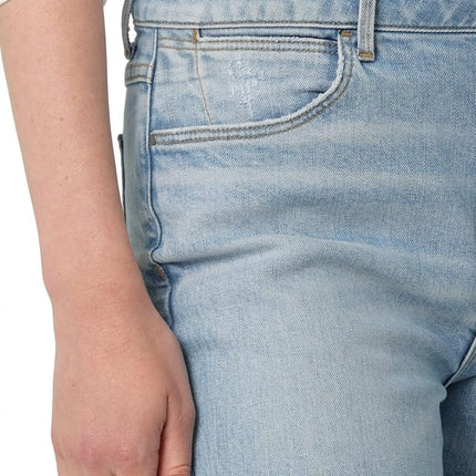 Wrangler Women's High-Rise Rodeo Straight Leg Crop Jean, Rough Stream, 12