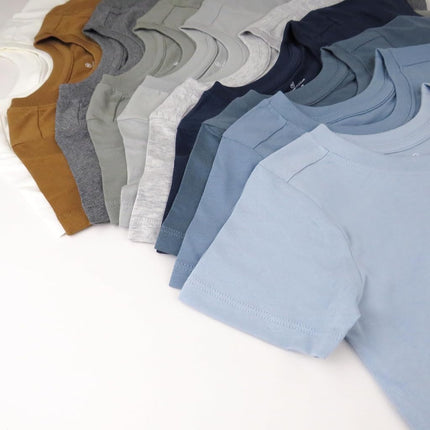 HonestBaby Camisetas de manga corta, unisex, paquete de 5, 100% algodón orgánico, para bebé, niño pequeño, niño, niña, unisex, Prep School Rebel Boy, de 6 a 9 meses
