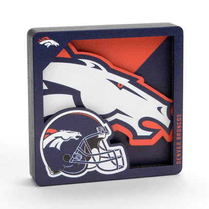 YouTheFan NFL Denver Broncos 3D Logo Series Magnets