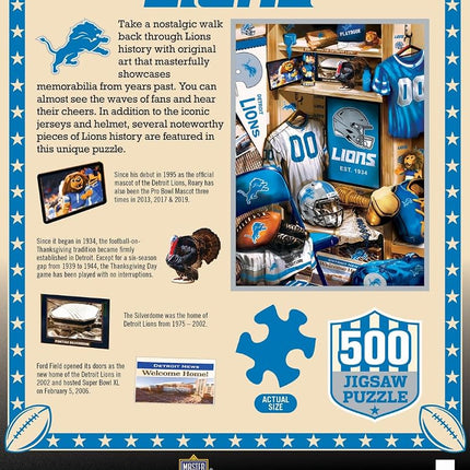 Baby Fanatics Del1090: Rompecabezas de 500 piezas del vestuario de los Detroit Lions