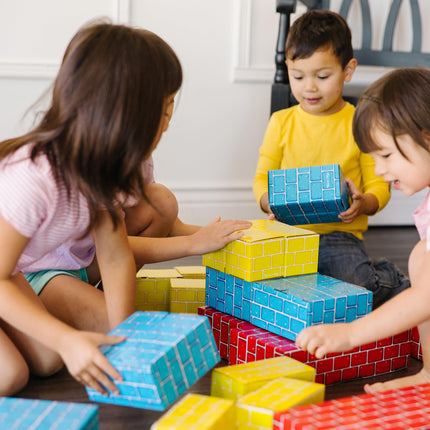Melissa & Doug Bloques de construcción de cartón extra grueso, tamaño jumbo, 40 bloques en 3 tamaños – Bloques de ladrillo de imitación de cartón extra grueso, tamaño jumbo, para construir